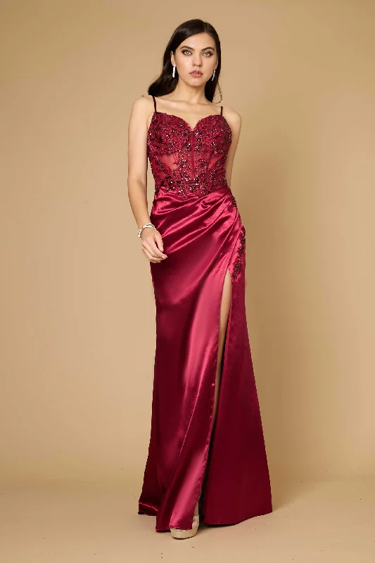 Women's Boat-Back DressesLong Burgundy Formal Prom Evening Dress
