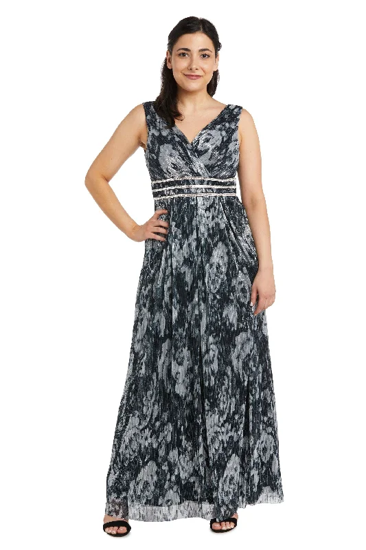 Women's Boat Collar DressesR&M Richards 7178P Long Formal Metallic Petite Gown Sale