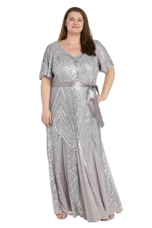 Women's Square-Neck DressesR&M Richards 9989W Silver 22W Sale