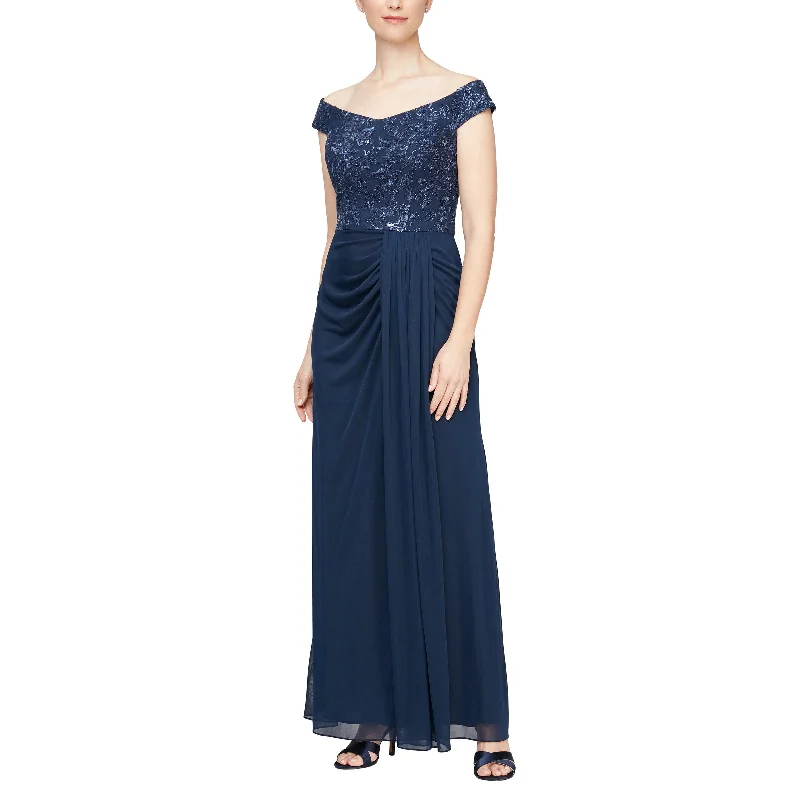 Women's Midi DressesAlex Evenings 81171534 Long Off Shoulder Embroidered Formal Dress Women's Midi DressesAlex Evenings 81171534 Long Off Shoulder Embroidered Formal Dress