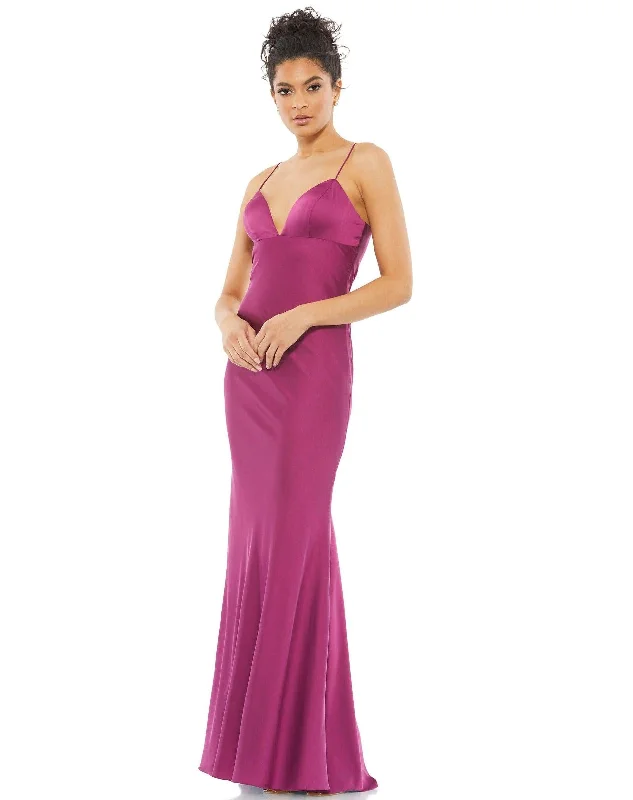 Women's Bell-Sleeve DressesMac Duggal 26579 Long Spaghetti Strap Formal Dress Sale