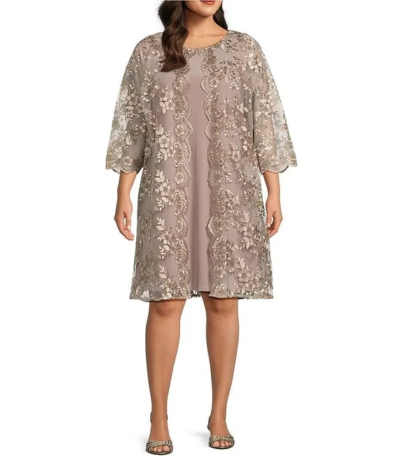 Women's Sweetheart Collar DressesAlex Evenings 84171593 Plus Size Mother of the Bride Dress