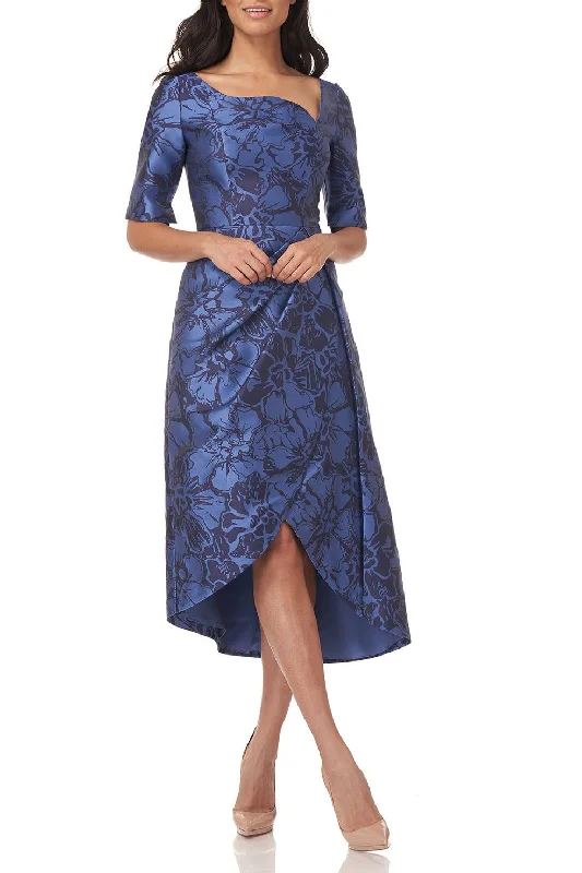 Women's V-Back DressesKay Unger 5515161 Short Sleeve Tea Length Cocktail Dress