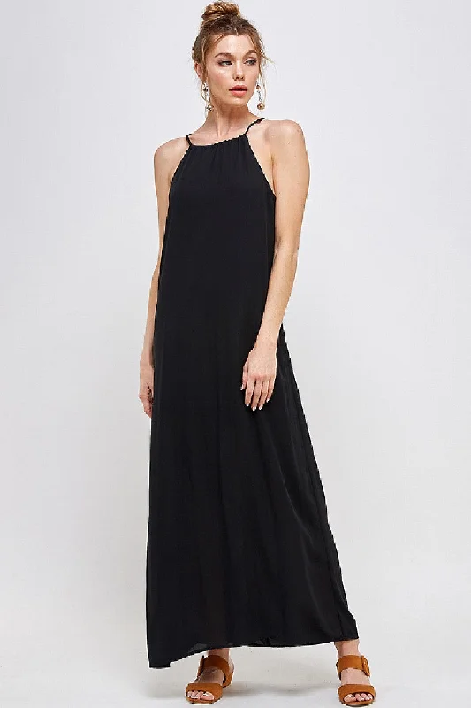 Women's Square-Back DressesLong Halter Neck Dress