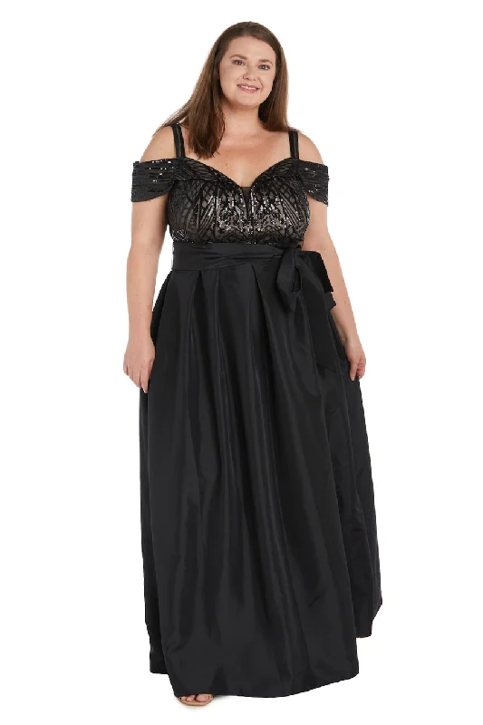 Women's Wrap DressesR&M Richards 9659W Black/Nude 16W Sale