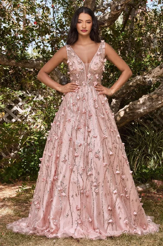 Women's U-Shaped-Neck DressesCinderella Divine CB085 Rose Gold 4 Sale