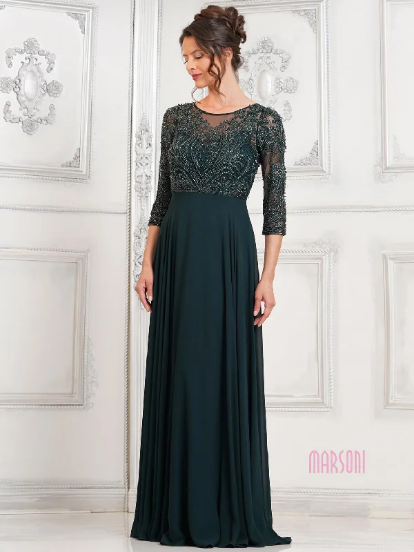 Women's Boat-Back DressesMarsoni MV1322 Mother of the Bride Long Beaded Dress