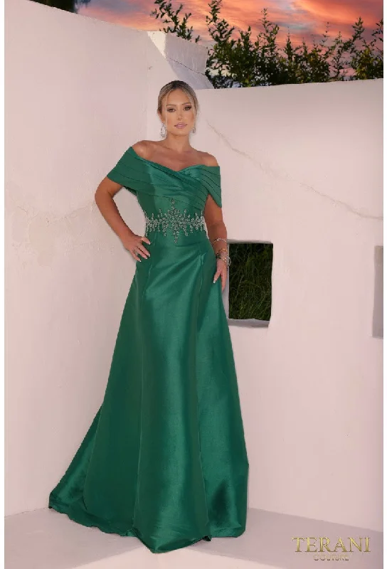 Women's Shirt Collar DressesTerani Couture 232M1511 Emerald 14 Sale