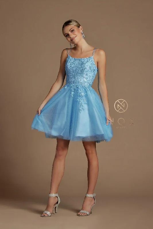 Women's Wide Collar DressesShort Spaghetti Strap Homecoming Dress
