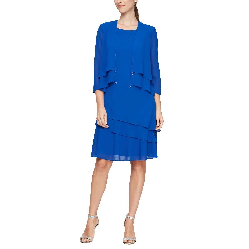 Women's Lapel Collar DressesAlex Evenings 8192005 Short Sleeveless Two Piece Set Knee Length Dress Women's Lapel Collar DressesAlex Evenings 8192005 Short Sleeveless Two Piece Set Knee Length Dress