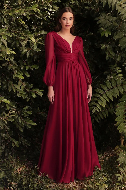 Women's Square-Back DressesCinderella Divine CD0192 Full Sleeve Long Formal Dress Sale