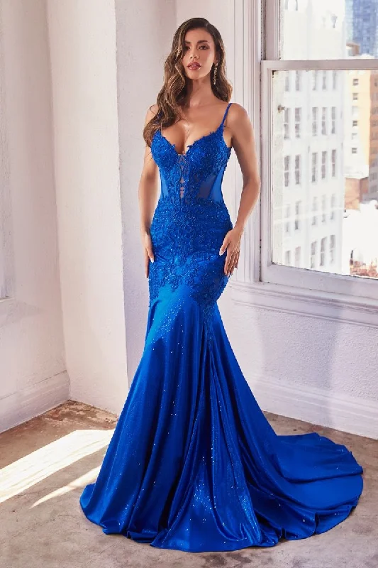 Women's High Collar DressesCinderella Divine S470 Mermaid Prom Fitted Long Formal Dress Women's High Collar DressesCinderella Divine S470 Mermaid Prom Fitted Long Formal Dress
