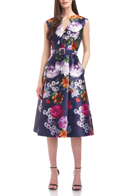 Women's Sleeveless DressesKay Unger 5515809 Sleeveless Floral Print Knee Length Cocktail Dress