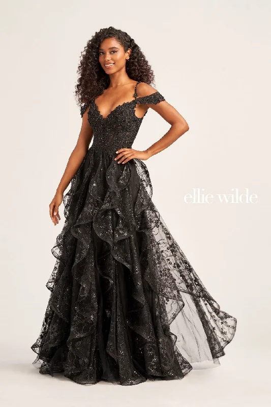 Women's Round-Neck DressesEllie Wilde EW35218 Black 6 Sale