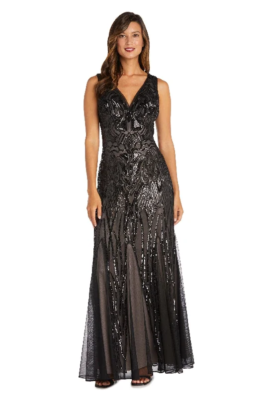 Women's U-Shaped Collar DressesR&M Richards 9009P Black/Nude 4P Sale