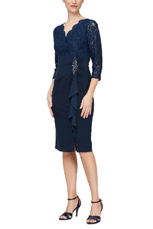 Women's Square Collar DressesAlex Evenings 81122531 Short Emebelisshed Formal Dress Women's Square Collar DressesAlex Evenings 81122531 Short Emebelisshed Formal Dress
