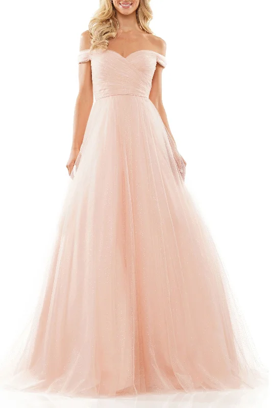 Women's Flared DressesColors 2888 Long Off Shoulder Prom Dress