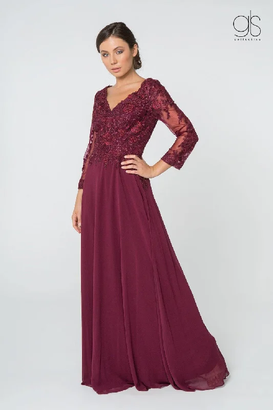 Women's Keyhole Collar DressesFormal Long Sleeve Mother of the Bride Chiffon Dress Sale Women's Keyhole Collar DressesFormal Long Sleeve Mother of the Bride Chiffon Dress Sale