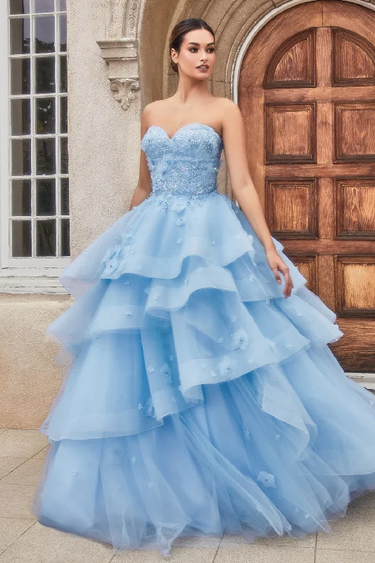 Women's Pleated DressesAndrea & Leo A1220 Strapless Long A-Line Prom Gown