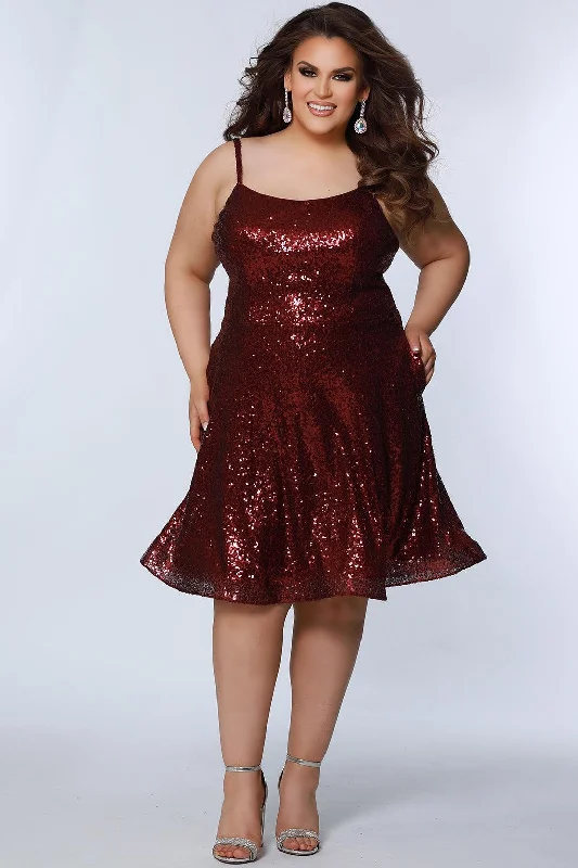Women's Sweetheart-Back DressesBurgundy 22 Sydneys Closet SC8122 Short Plus Size Dress Sale Women's Sweetheart-Back DressesBurgundy 22 Sydneys Closet SC8122 Short Plus Size Dress Sale