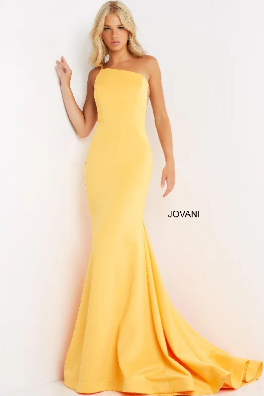 Women's Sweetheart-Neck DressesYellow 0 Jovani 06763 One Shoulder Sexy Long Prom Dress Sale Women's Sweetheart-Neck DressesYellow 0 Jovani 06763 One Shoulder Sexy Long Prom Dress Sale