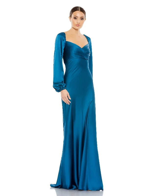 Women's Wide Collar DressesMac Duggal 495191 Formal Prom Long Sleeve Dress