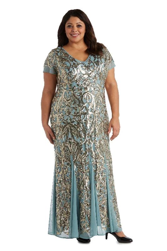 Women's Notched Collar DressesR&M Richards 5515W Long Plus Size Formal Dress Sale