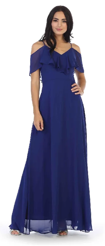Women's Short-Sleeve DressesLong Off Shoulder Formal Bridesmaids Chiffon Dress Sale
