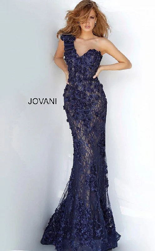 Women's V-Shaped Collar DressesNavy 6 Jovani 3375 One Shoulder Long Formal Gown Sale Women's V-Shaped Collar DressesNavy 6 Jovani 3375 One Shoulder Long Formal Gown Sale