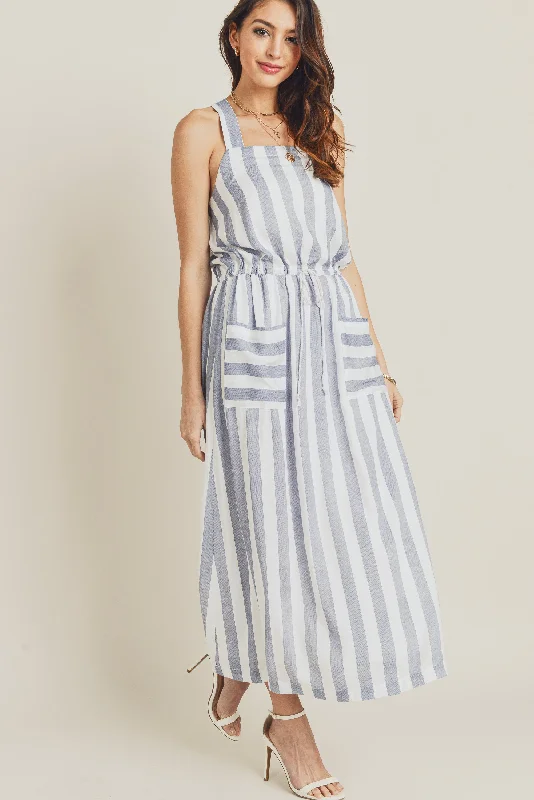 Women's Narrow-Neck DressesSleeveless Drawstring Waist Easy Dress