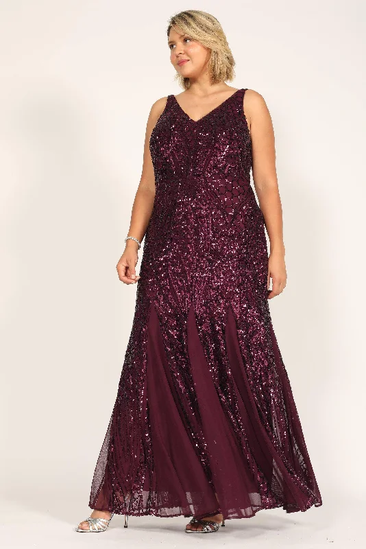 Women's Flared DressesR&M Richards 21685W Plum 22W Sale