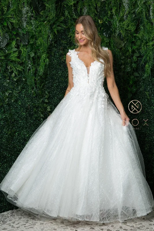 Women's Wide Collar DressesLong Sleeveless Wedding Dress JR930 Sale