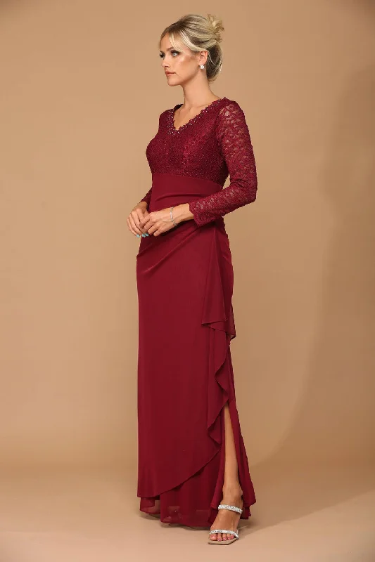 Women's Lapel Collar DressesLong Sleeve Formal Mother of the Bride Evening Gown Sale Women's Lapel Collar DressesLong Sleeve Formal Mother of the Bride Evening Gown Sale
