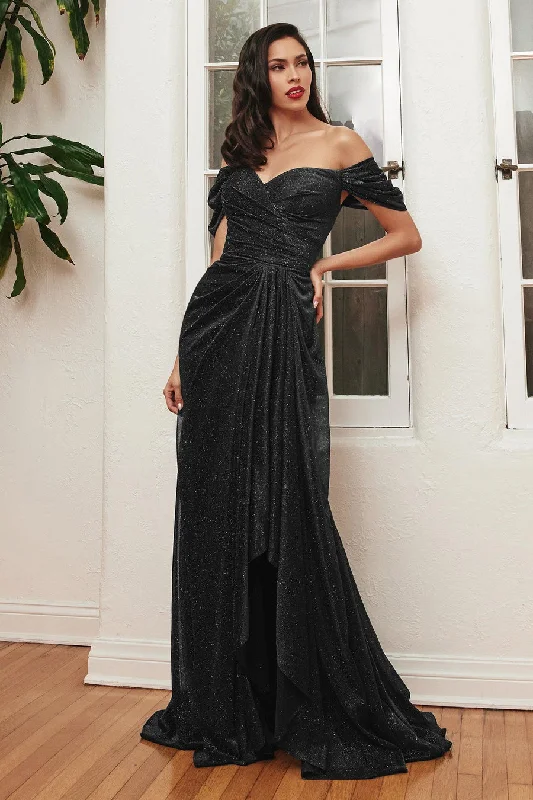 Women's Narrow Collar DressesCinderella Divine CD878 Black 6 Sale