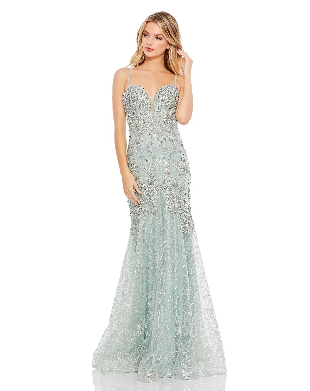 Women's Square-Neck DressesMac Duggal A20242 Formal Prom Long Beaded Gown
