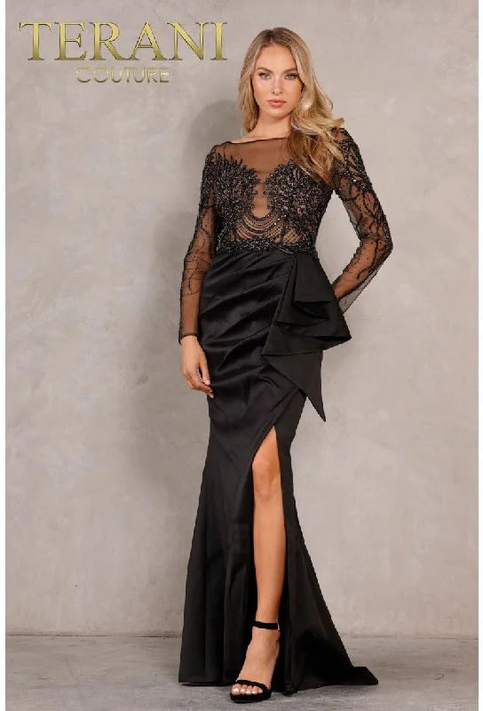 Women's Square Collar DressesTerani Couture 2021E2878 Long Sleeve Formal Evening Dress Women's Square Collar DressesTerani Couture 2021E2878 Long Sleeve Formal Evening Dress