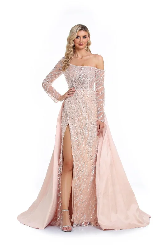 Women's Narrow-Neck DressesHigh Couture NR2273 Champagne 18 Sale