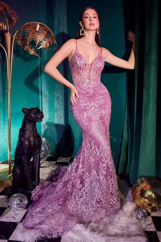 Women's High Collar DressesCinderella Divine CC2189 Amethyst 8 Sale