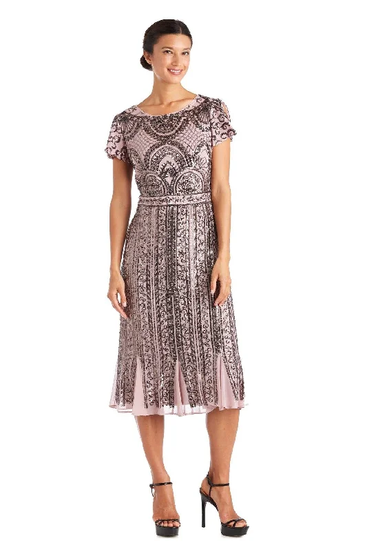 Women's U-Shaped Collar DressesR&M Richards 7342 Mauve 12 Sale