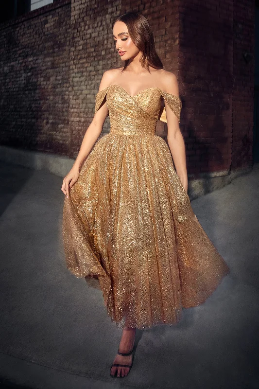 Women's Mandarin-Neck DressesCinderella Divine CD870 Gold 12 Sale