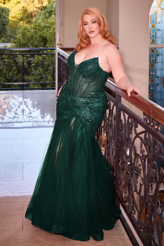 Women's V-Neck DressesCinderella Divine CD0214C Emerald 20 Sale