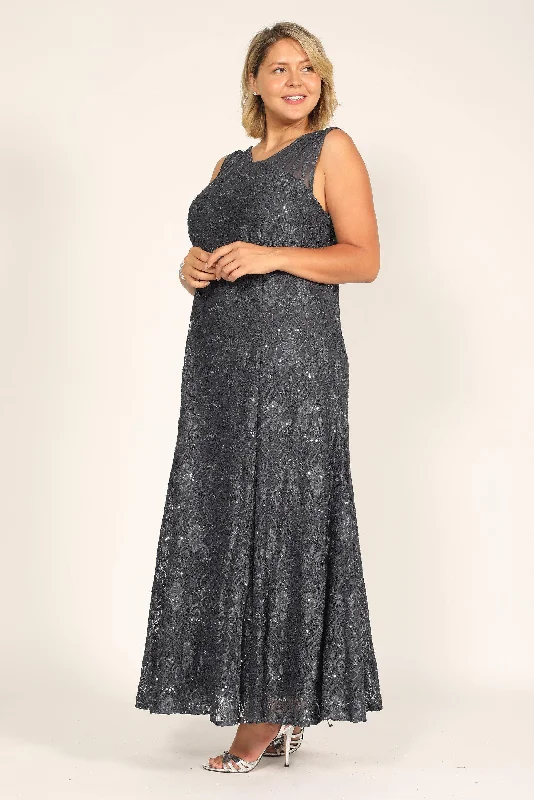 Women's Off-the-Shoulder DressesR&M Richards 3198W Charcoal 16W Sale