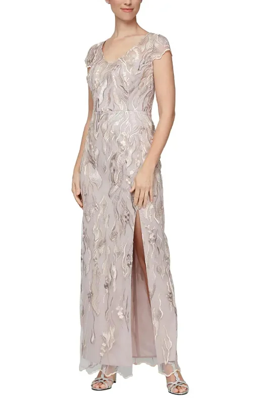 Women's Rounded Collar DressesAlex Evenings J1171294 Long Formal Mother of the Bride Dress Women's Rounded Collar DressesAlex Evenings J1171294 Long Formal Mother of the Bride Dress