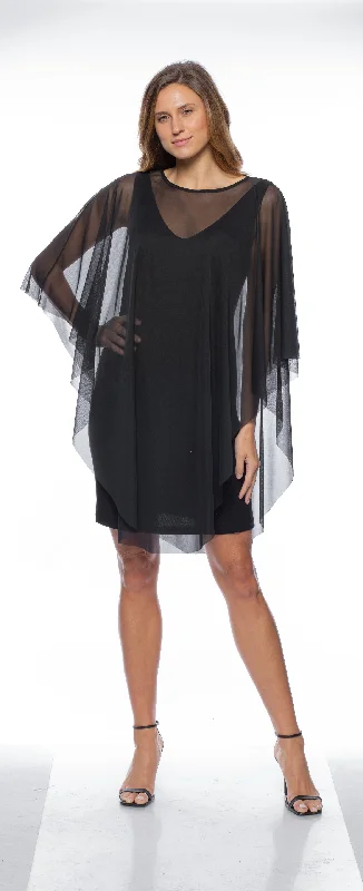Women's Flared DressesMarina Sheer Overlay Sleeveless Short Sheath Dress