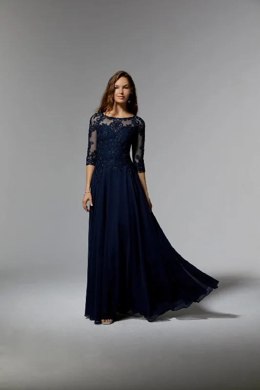 Women's Fit and Flare DressesMGNY Madeline Gardner New York 71622 Navy 22 Sale