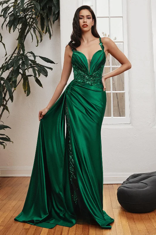 Women's Ruffled DressesCinderella Divine CDS417 Emerald 4 Sale