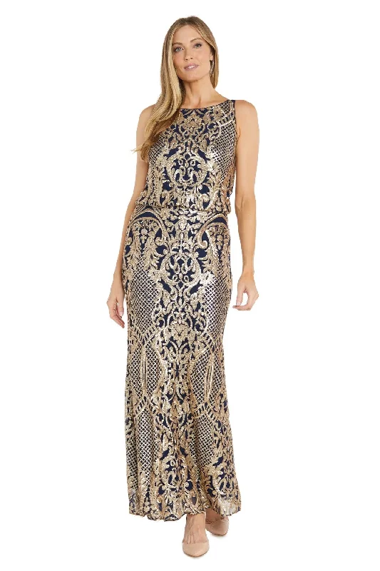 Women's Rounded Collar DressesR&M Richards 1136 Long Sequin Formal Blouson Evening Dress Women's Rounded Collar DressesR&M Richards 1136 Long Sequin Formal Blouson Evening Dress