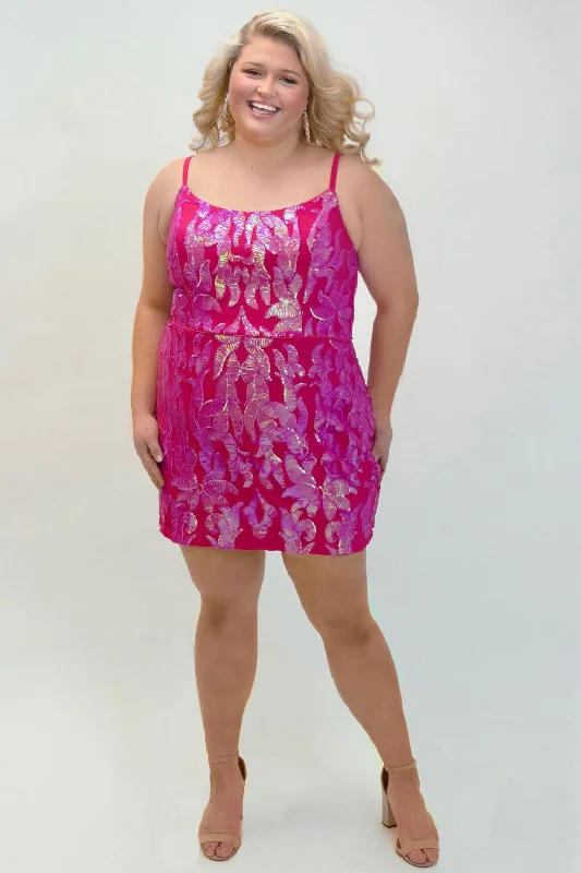 Women's Halter DressesSydneys Closet SC8123 Plus Size Short Homecoming Dress