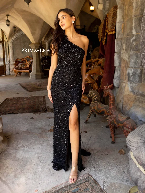 Women's Square Collar DressesPrimavera Couture 3921 Long Prom Formal Evening Dress