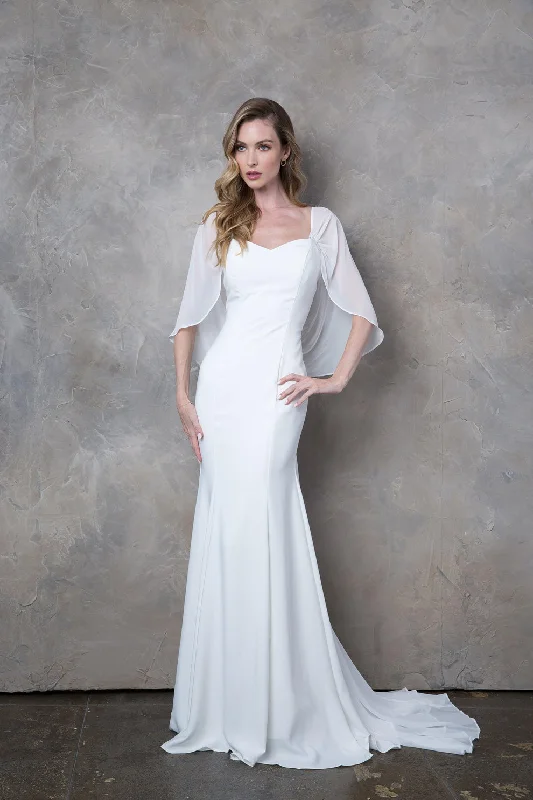 Women's U-Shaped Collar DressesBridal Long Chiffon Wedding Dress Sale